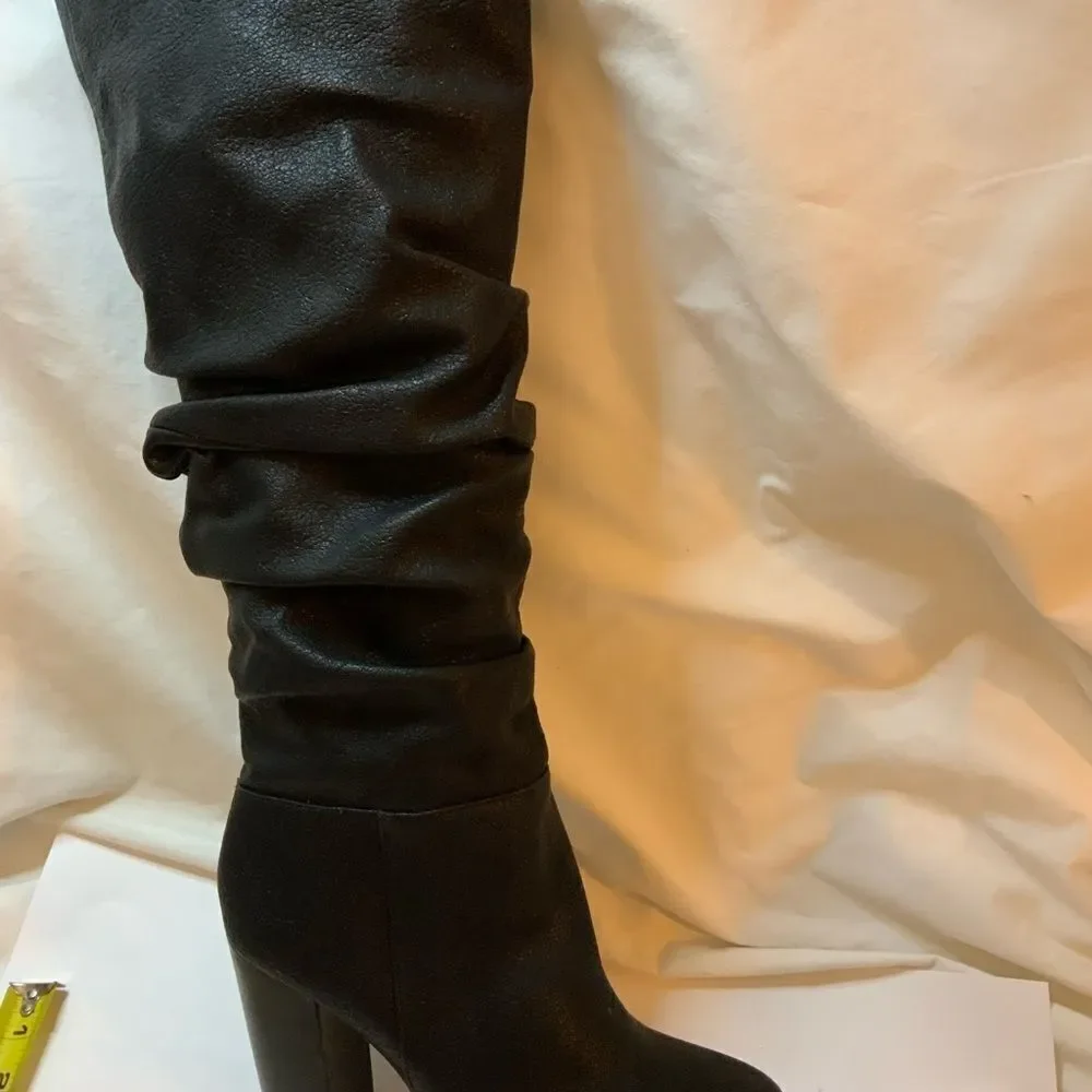 New Katy Perry Womens Oniel Leather Pointed Toe Knee High 4” Fashion Boots 8/38